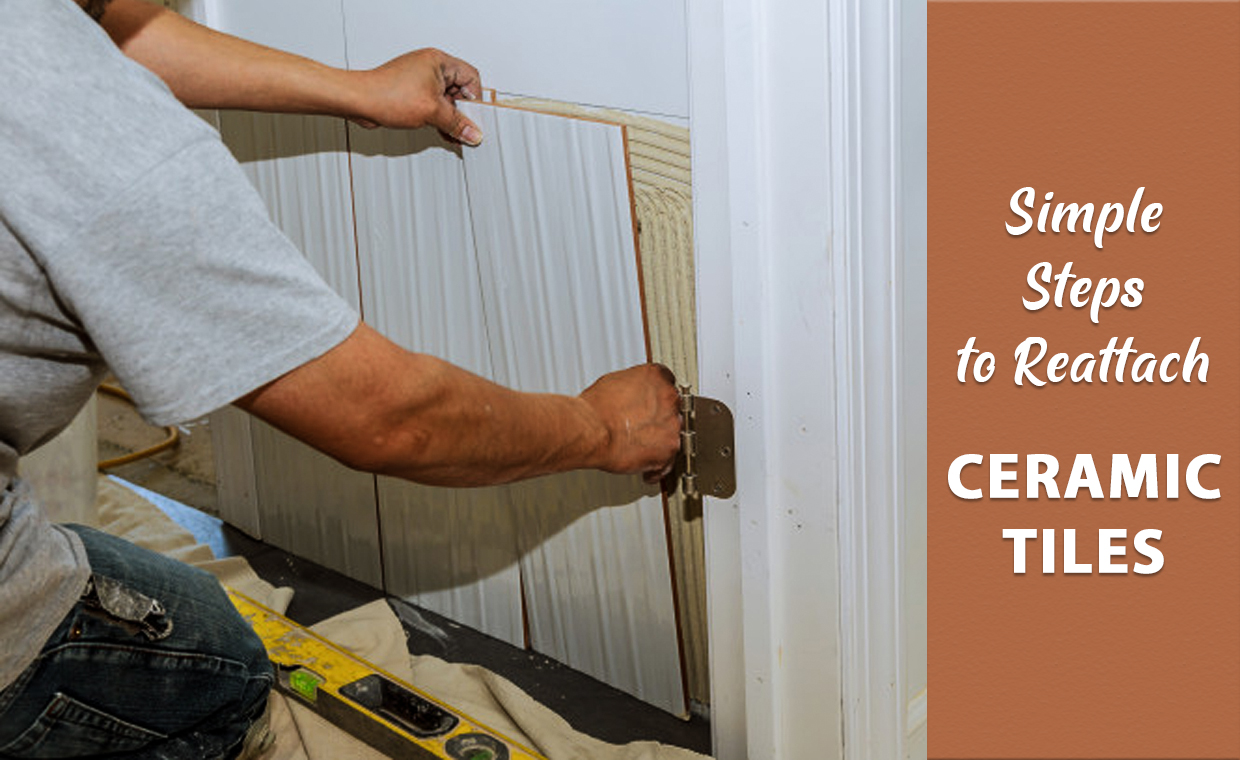 Tiler Replacing Ceramic Wall Tile With Adhesive