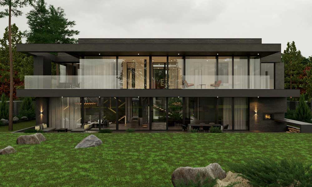 A House with Glass Facade