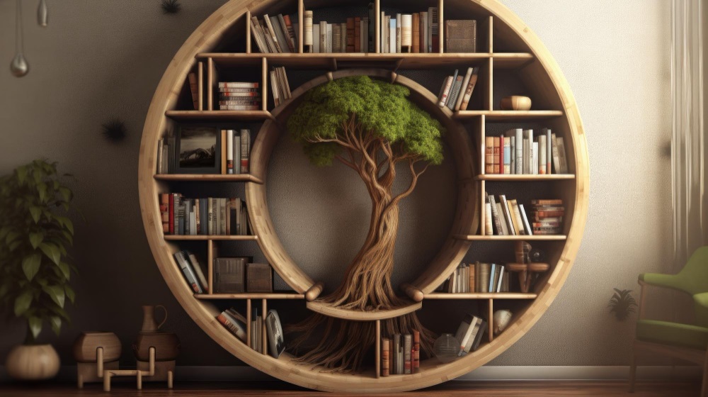 Creative Circular Metal Bookshelf
