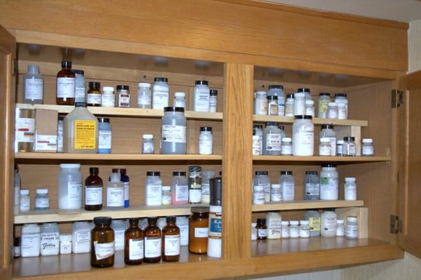 Chemical Storage Cabinet in Home Lab