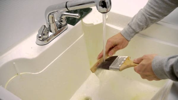 Clean Paint Brush from Water-based Paint