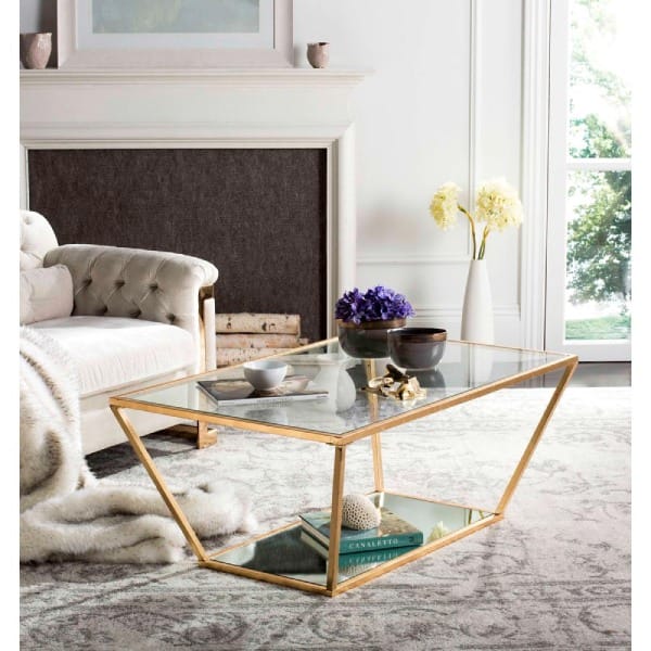 Glass combined with metal frames for Center Table