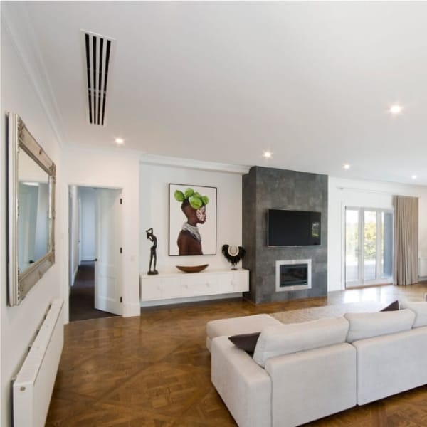 Installing Ceiling Concealed an Air Conditioner in Living Room