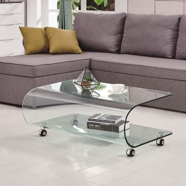 Movable Glass Center Table
