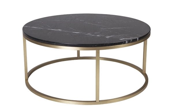 Round Center Table with Marble Top & Metal Frames