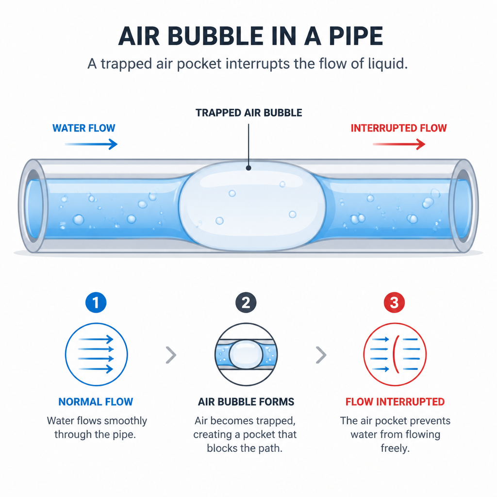 Airlock in Water Pipes at a Glance