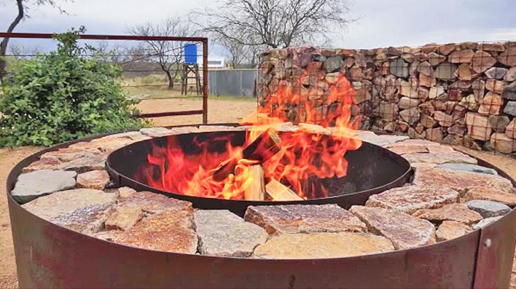 Steel and Stone Fire Pit