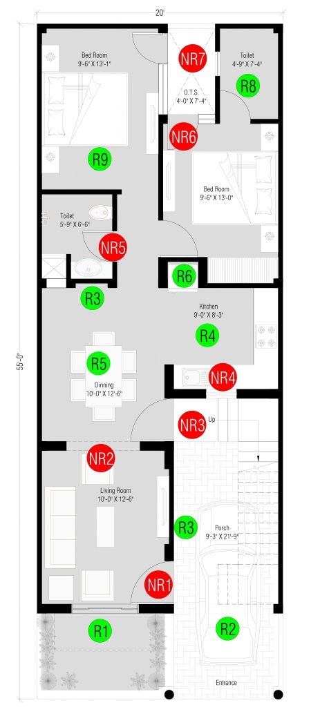 Plan Analysis of-2 BHK Row house