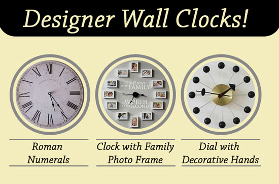 Varieties of Designer Wall Clocks for your Home Decor!