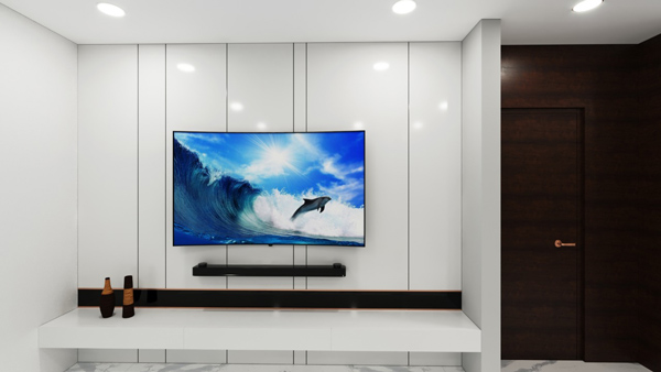 TV Unit Interior Design - Sai Sangrila, Pardi