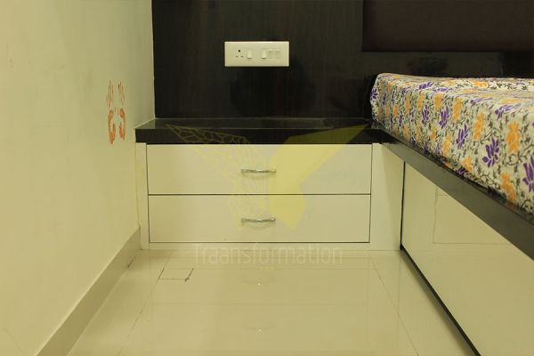 Modern Bed with Storage Side Table