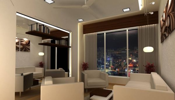 Living Room Interior Design - AurionPro Director's Residence