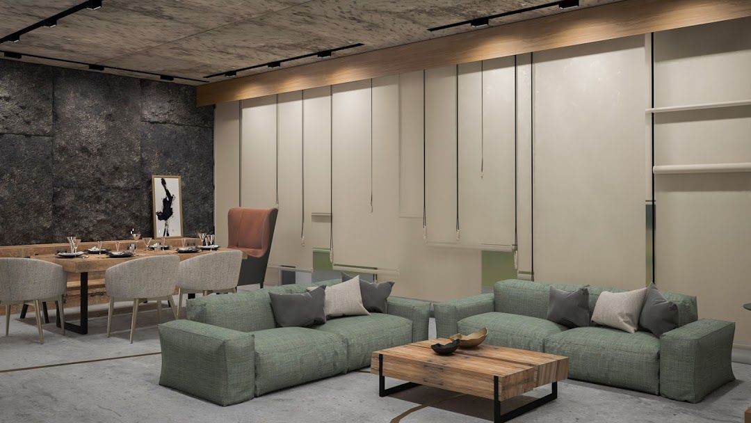 Living Room With Dining Area Interior Design