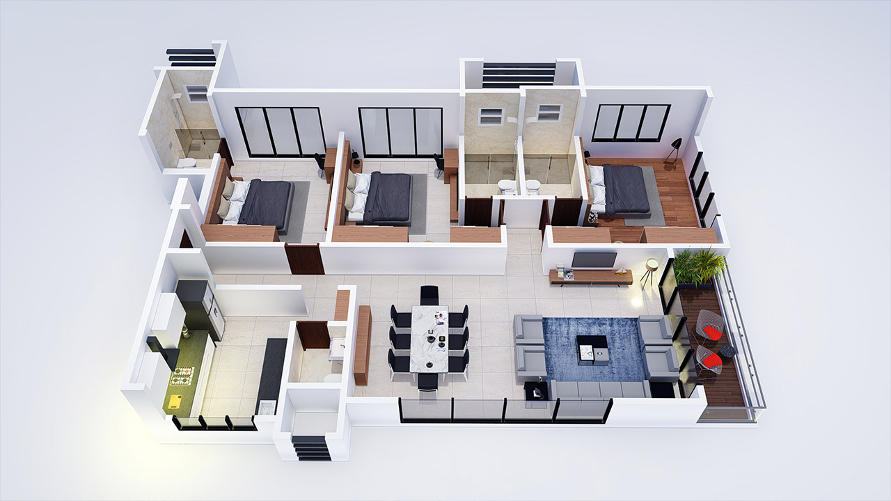3D Visualization of Residential Apartment - 2
