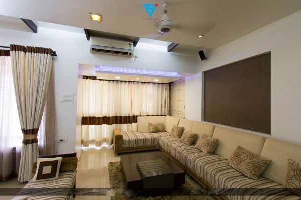 Pachpande 3BHK, Living Room Interior Design - 01