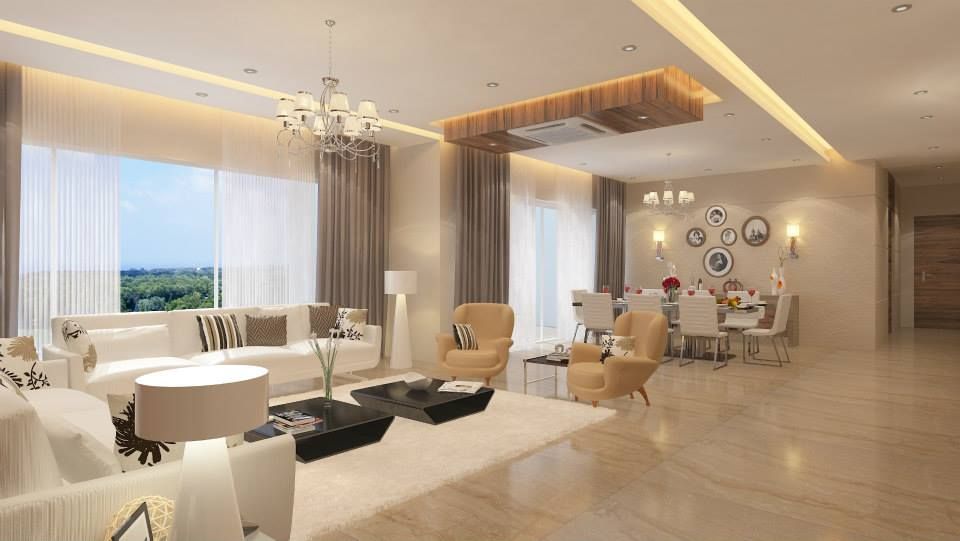 Living Room With Dining Area Interior Design