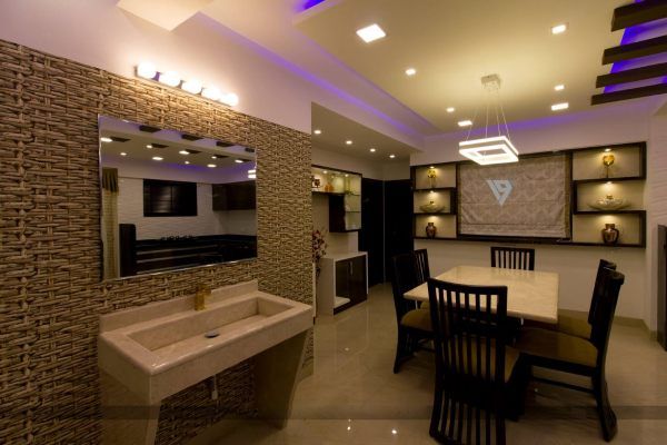 Saikrupa, 3BHK Bungalow Dining Hall Interior Design - 02