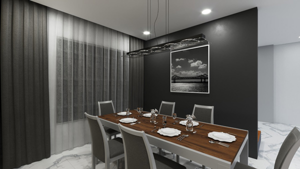 Dinning Room Interior Design - Sai Sangrila, Pardi