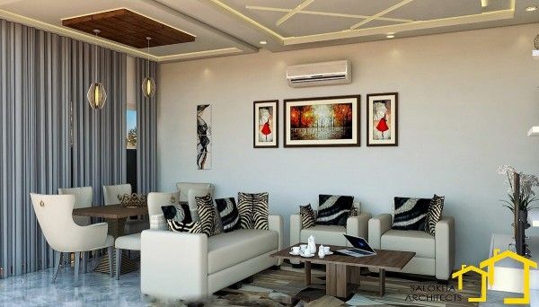 Living Room with Dining Table Interior Design