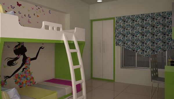 Stylish Bunk Bed in Children Bedroom