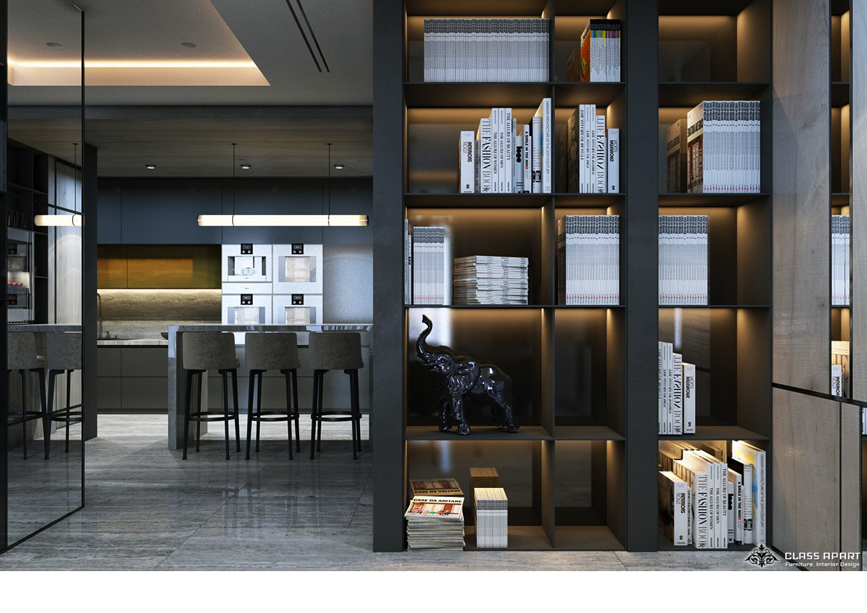 Book Shelf Design for Apartment Project - 3(c)