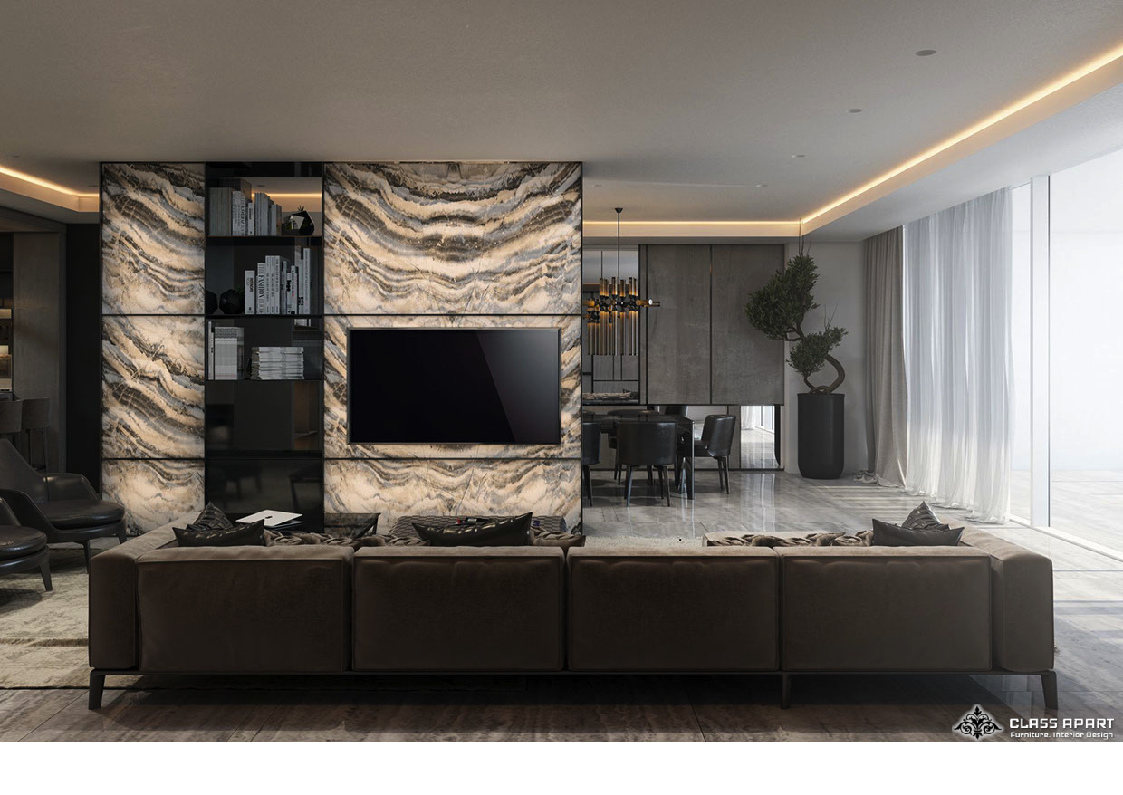 Apartment TV Unit, Interior Design, Lighting Design Project - 3(b)