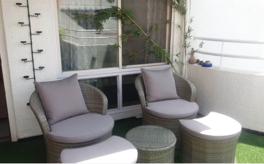 Balcony Round Wicker Upholstered Chairs