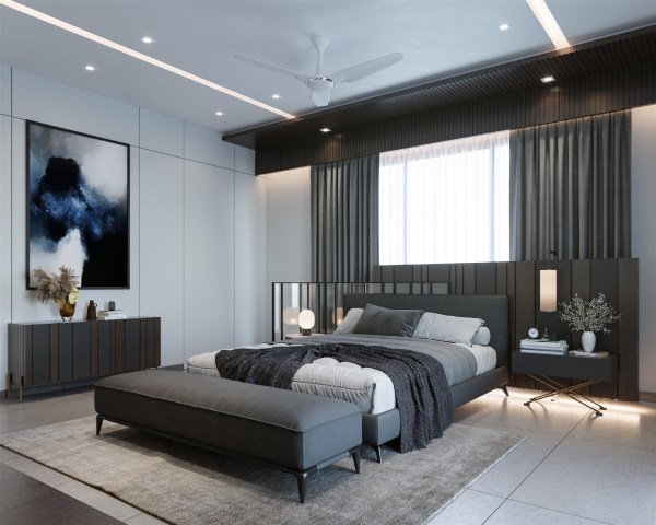 Bedroom Interior Design (Mittinbhai Villa-B-431, Vapi)