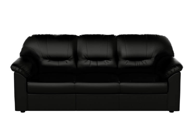 Black-Coloured-Leather-upholstered-3-Seater-Sofa