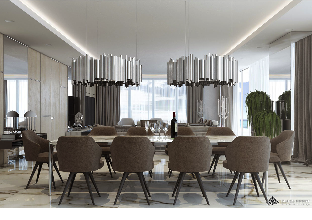 Luxurious Dining Room Interior Design & Furniture Selection Project - 2(a)