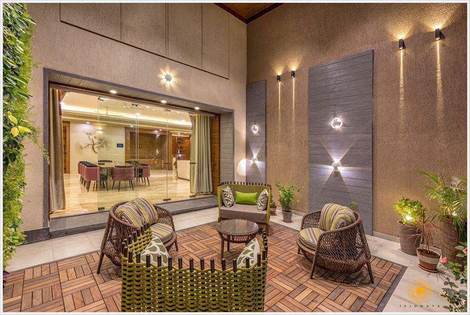 Modern Patio with Wicker Furniture