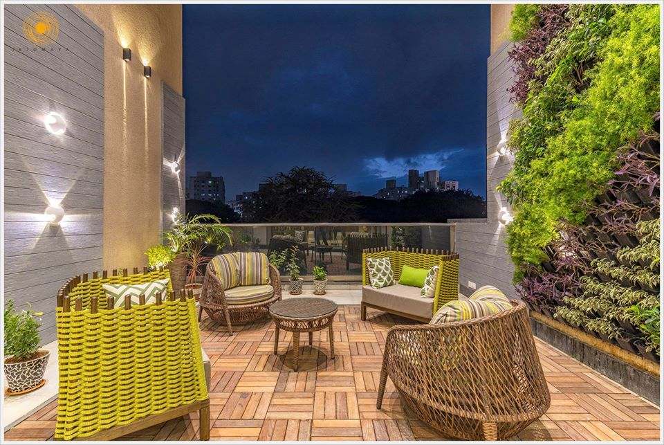 Modern Patio with Wicker Furniture