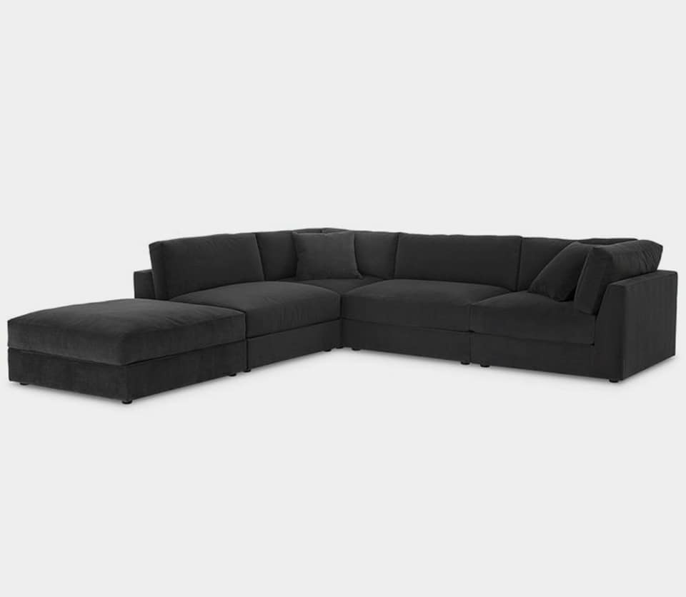 Left Arm Facing Chaise Modern Sectional Sofa