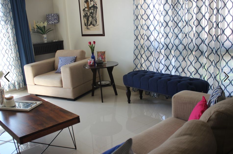 Living Room accommodating set of 1 & 2 Seater Sofa with High Wingback Chair