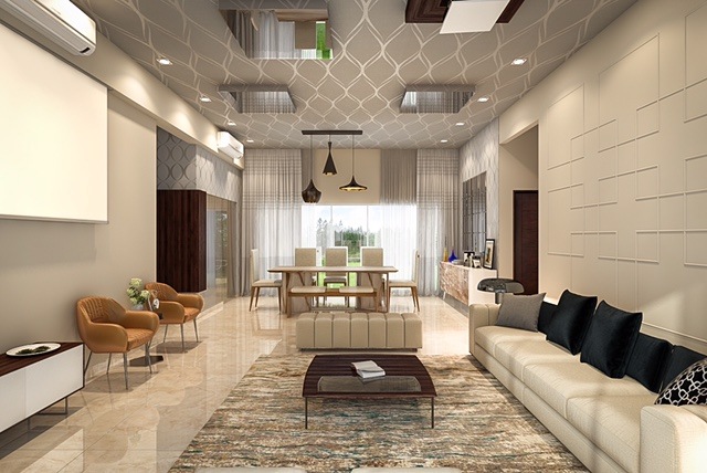 Luxurious Living Room Accommodating Square Armed Sofa