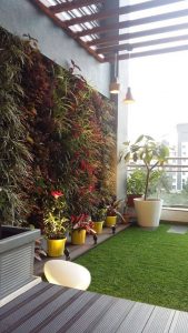 Modern Balcony with Vertical Wall Gardening