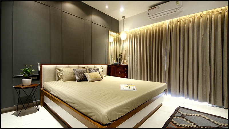 Modern Bedroom with Wooden Double