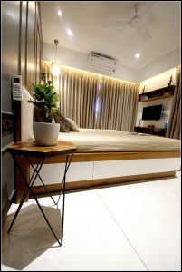 Modern Bedroom with Wooden Double