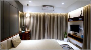 Modern Bedroom with Wooden Double