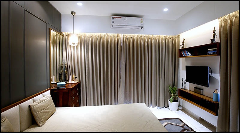 Modern Bedroom with Wooden Double