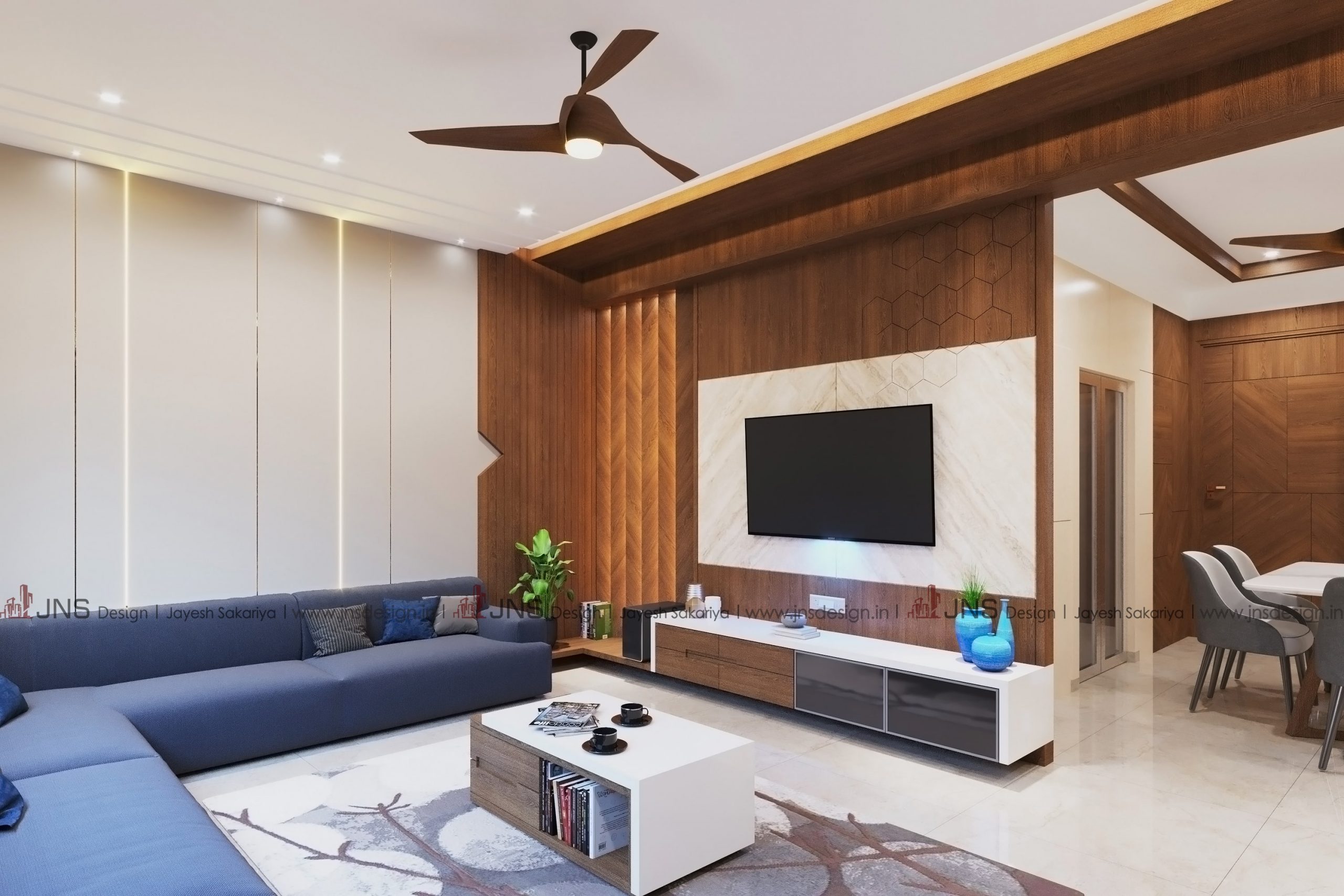 Interior Design of NK Residence, Mavdi, Rajkot