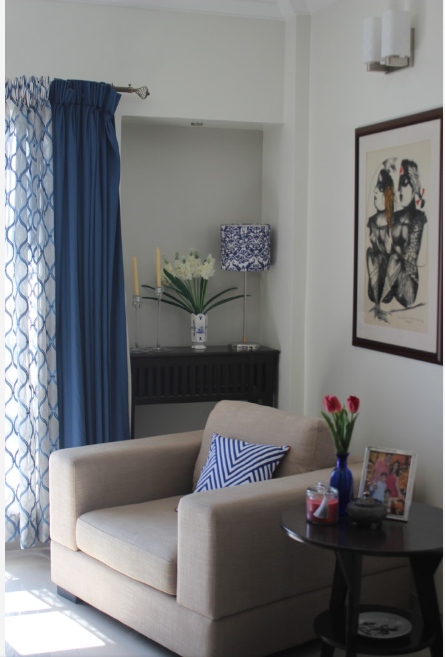 One Seater Square Armed Sofa Chair in a Beige Colour with Cushion
