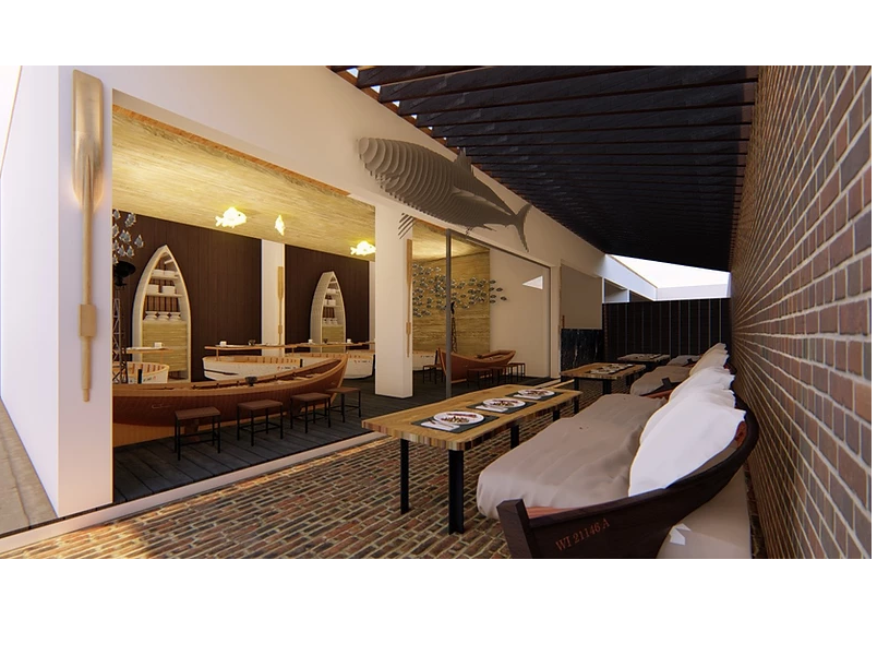 Seaport's Secret, Pune, Restaurant Interior Design