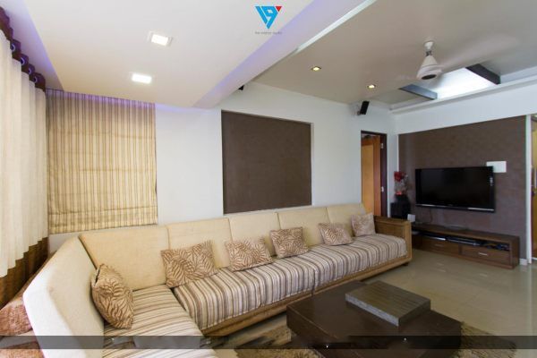 Pachpande 3BHK, Living Room Interior Design - 02