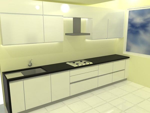 I-Shape Kitchen Interior Design