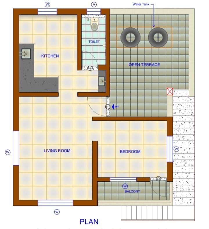 1BHK Architectural Design