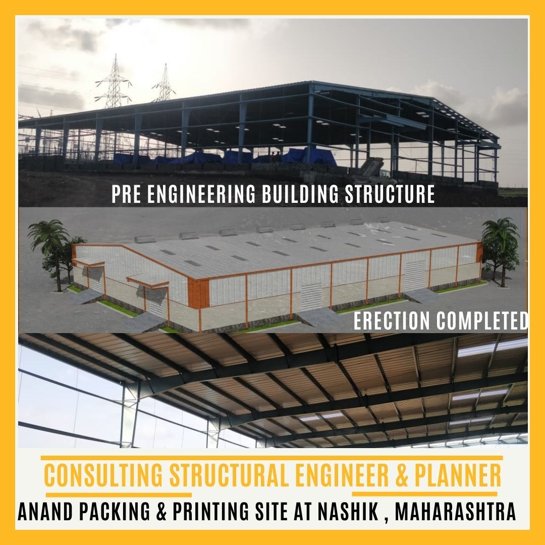 PEB Structure supporting RCC design for ANAND PACKING & PRINTING site at NASHIK , MAHARASHTRA