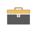 Yellow and grey briefcase illustration.