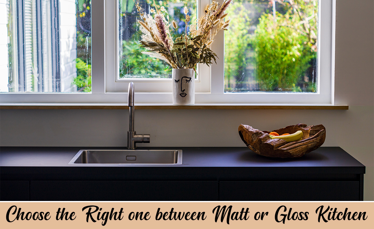 Choose between gloss and matt kitchen