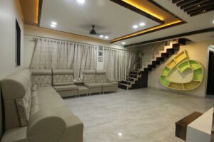 Contemporary Large Living Room incorporating L- Shaped Modular Sectional Sofa